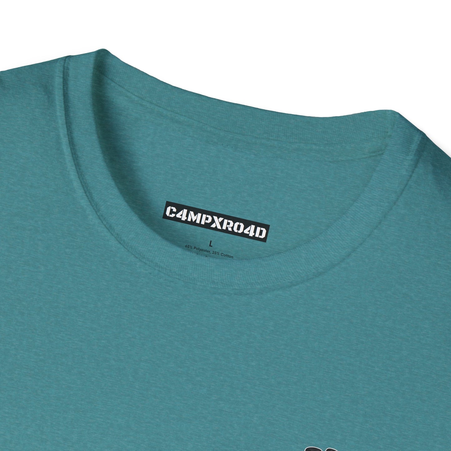 C4MPXRO4D Tiny Camper Badge Soft Tee | Graphic T-Shirt