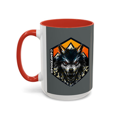 C4MPXRO4D Wolf Shield Camper Badge Mug | Accent Coffee Mug 11oz 15oz