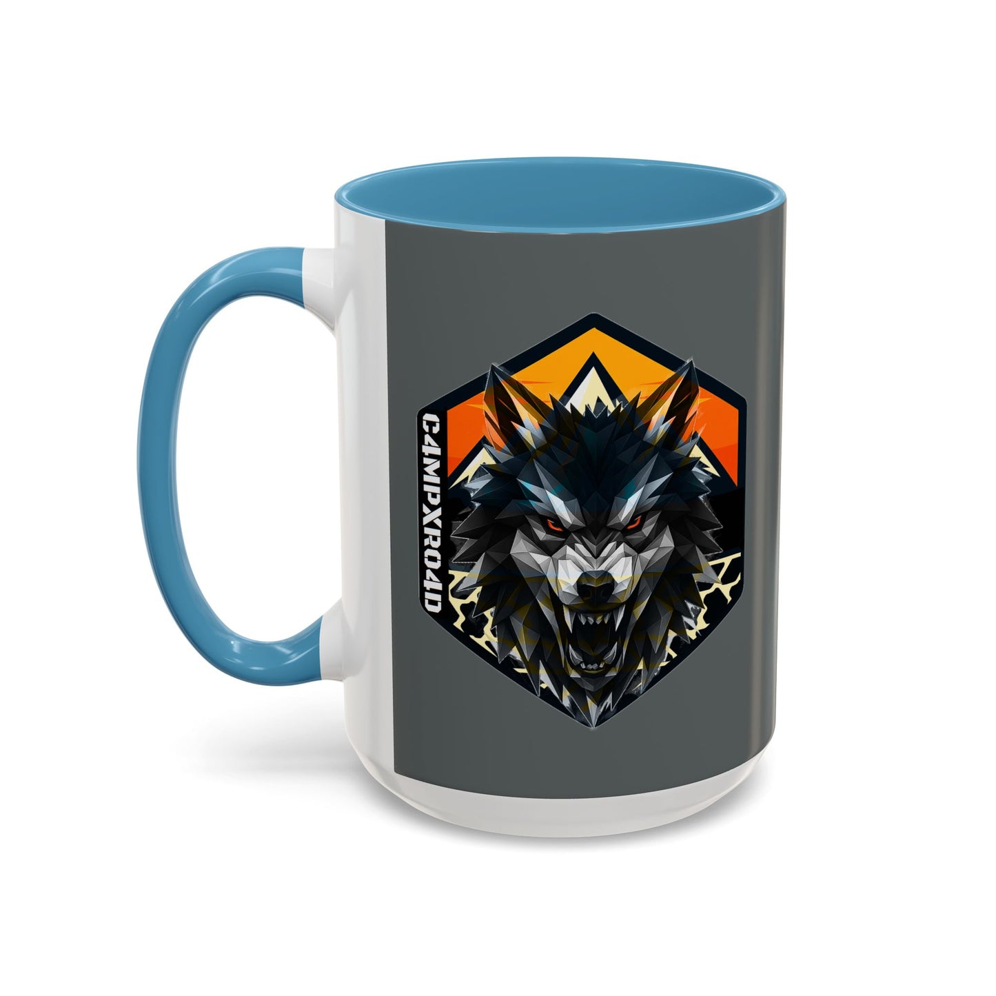 C4MPXRO4D Wolf Shield Camper Badge Mug | Accent Coffee Mug 11oz 15oz