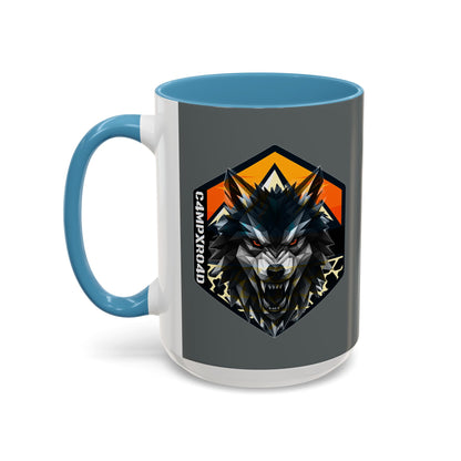 C4MPXRO4D Wolf Shield Camper Badge Mug | Accent Coffee Mug 11oz 15oz