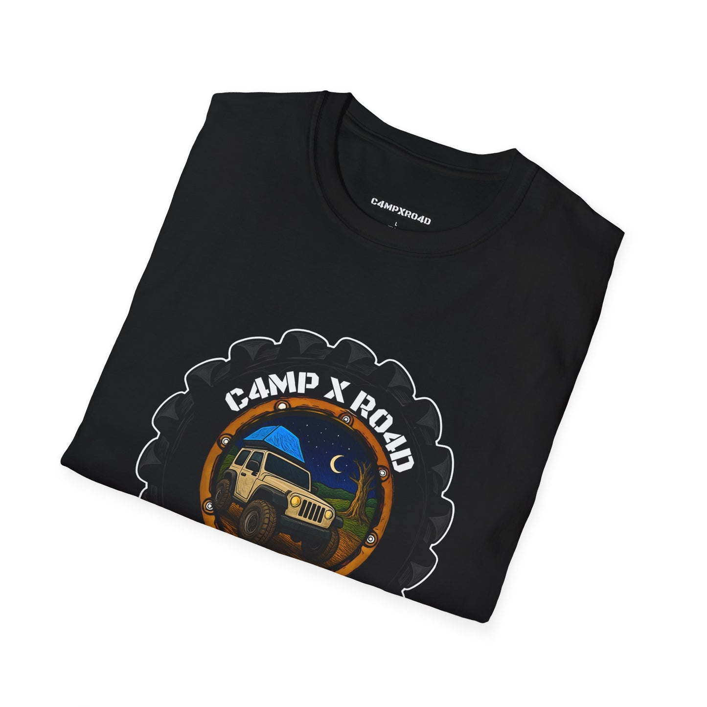 C4MPXRO4D Camper Badge Soft Tee | Graphic T-Shirt