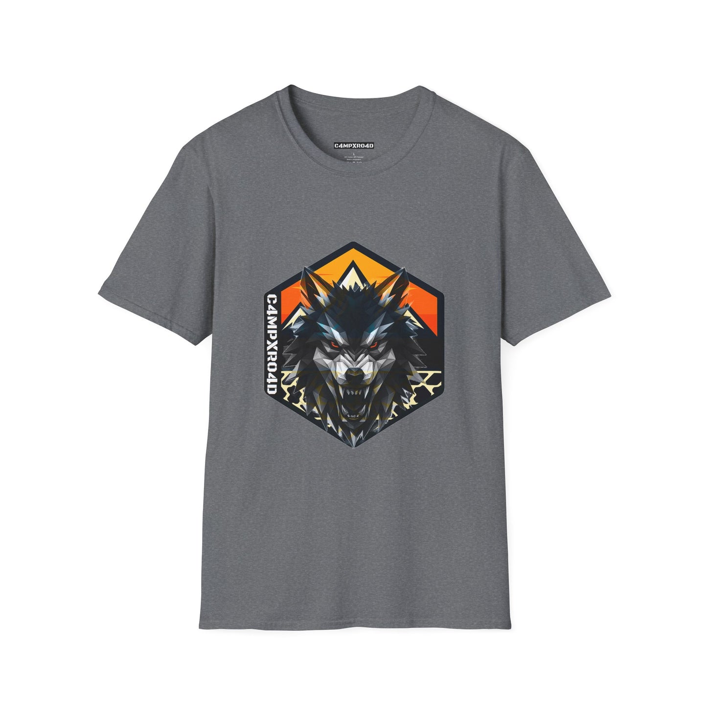 C4MPXRO4D Wolf Shield Camper Badge Soft Tee | Graphic T-Shirt