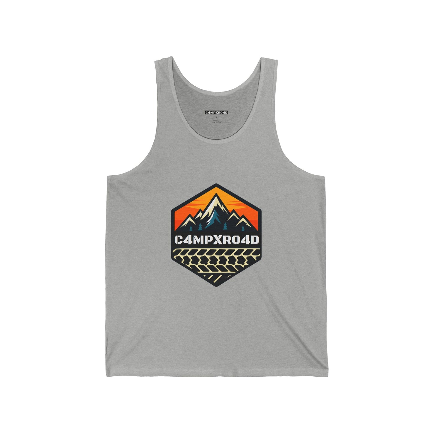 C4MPXRO4D Hexa Shield Camper Badge Tank Top | Gaming Techwear Hacker Style