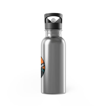 C4MPXRO4D Rounded Shield Camper Badge Stainless Steel Water Bottle with Straw, 20oz