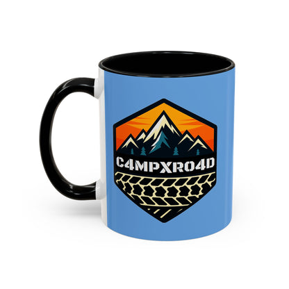 C4MPXRO4D Hexa Shield Camper Badge Mug | Accent Coffee Mug 11oz 15oz