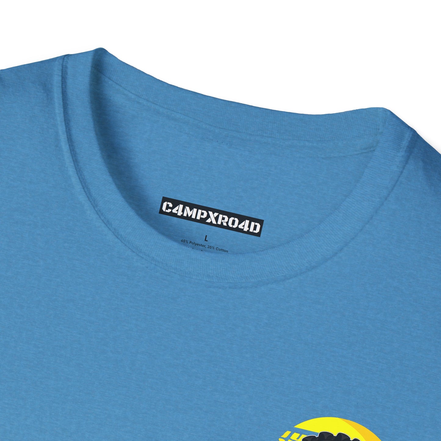 C4MPXRO4D Tiny Summer Camper Badge Soft Tee | Graphic T-Shirt