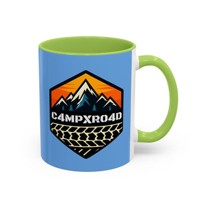 C4MPXRO4D Hexa Shield Camper Badge Mug | Accent Coffee Mug 11oz 15oz