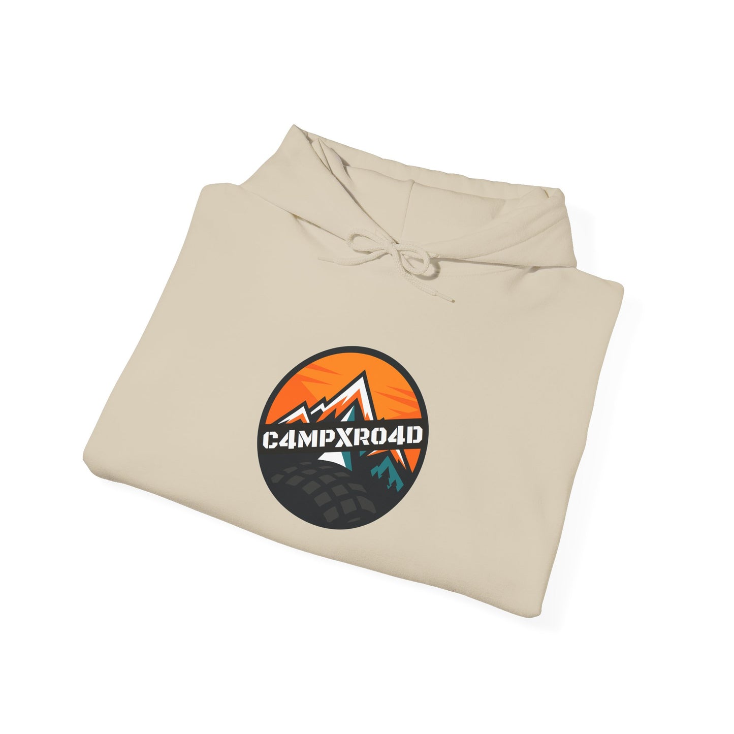 C4MPXRO4D Rounded Shield Camper Badge Hoodie | Black streetwear graphic sweatshirt