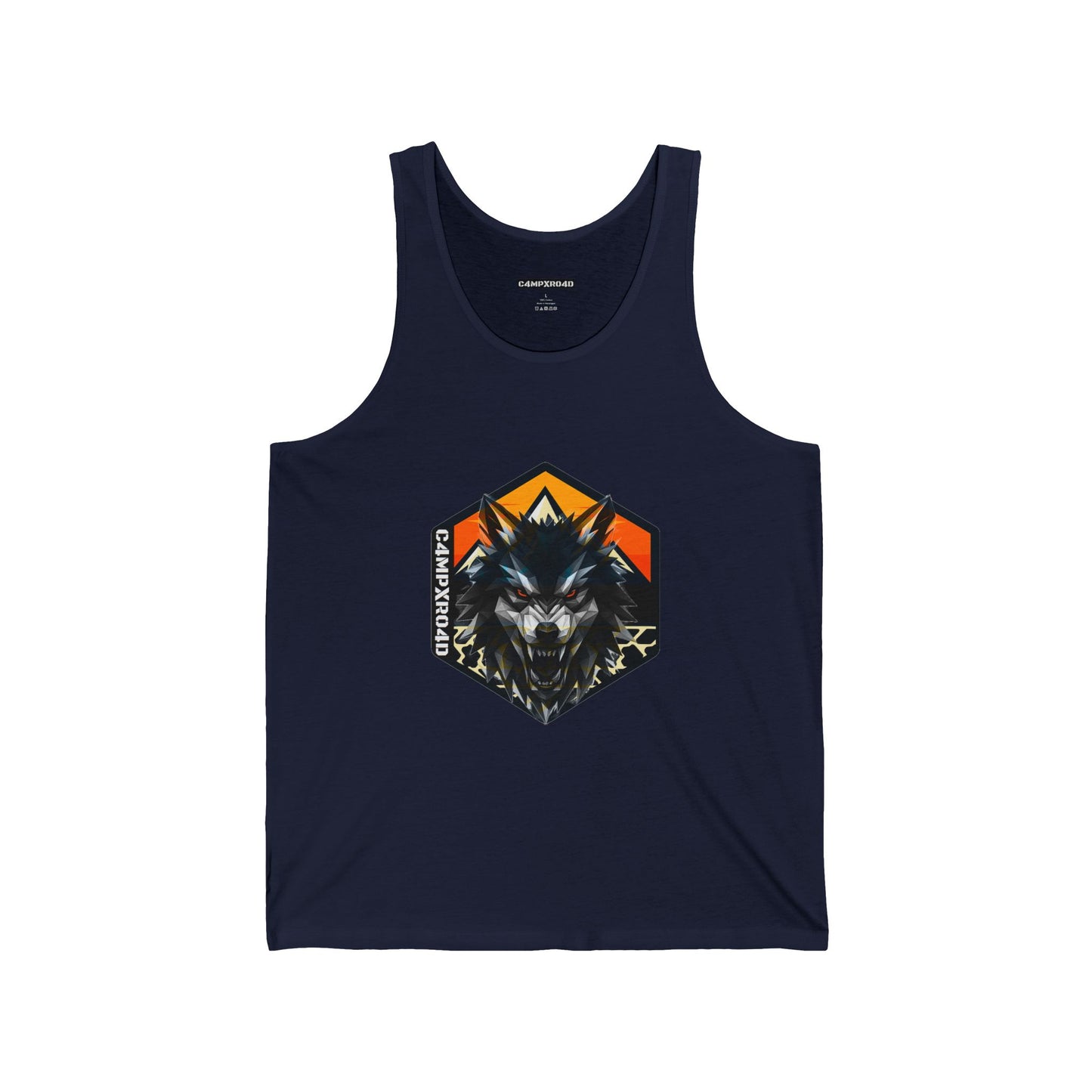 C4MPXRO4D Wolf Shield Camper Badge Tank Top | Gaming Techwear Hacker Style