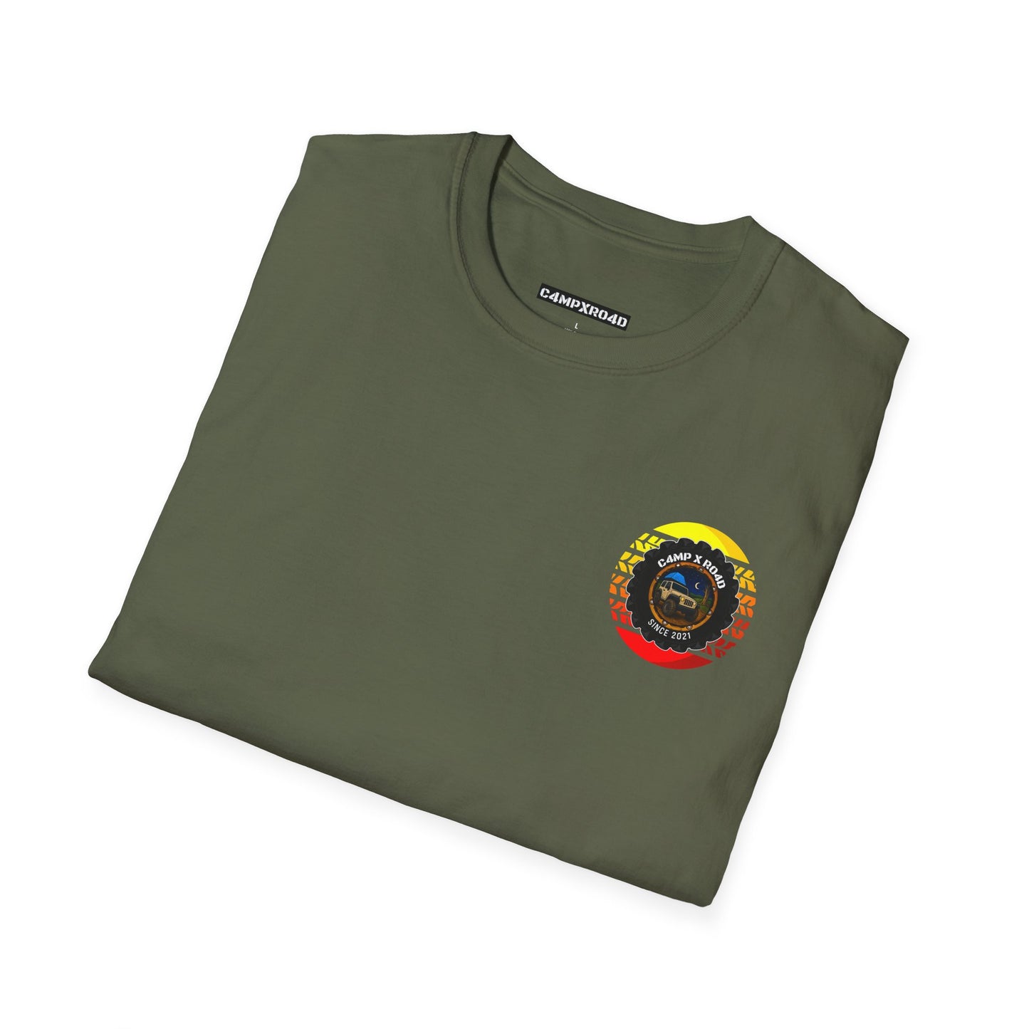 C4MPXRO4D Tiny Summer Camper Badge Soft Tee | Graphic T-Shirt