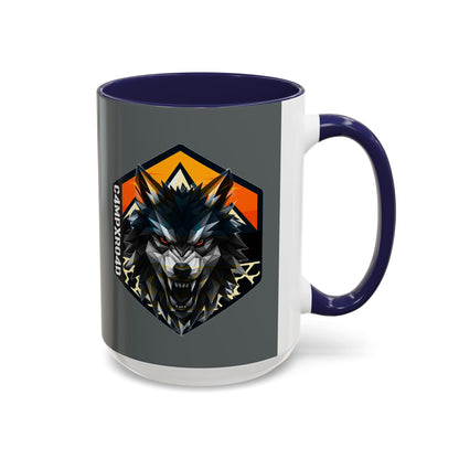 C4MPXRO4D Wolf Shield Camper Badge Mug | Accent Coffee Mug 11oz 15oz
