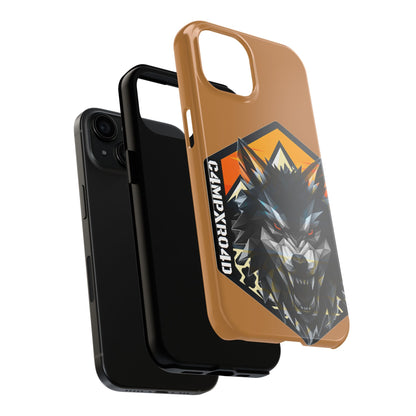 C4MPXRO4D Wolf Shield Camper Badge Phone Case | Tough Phone Case