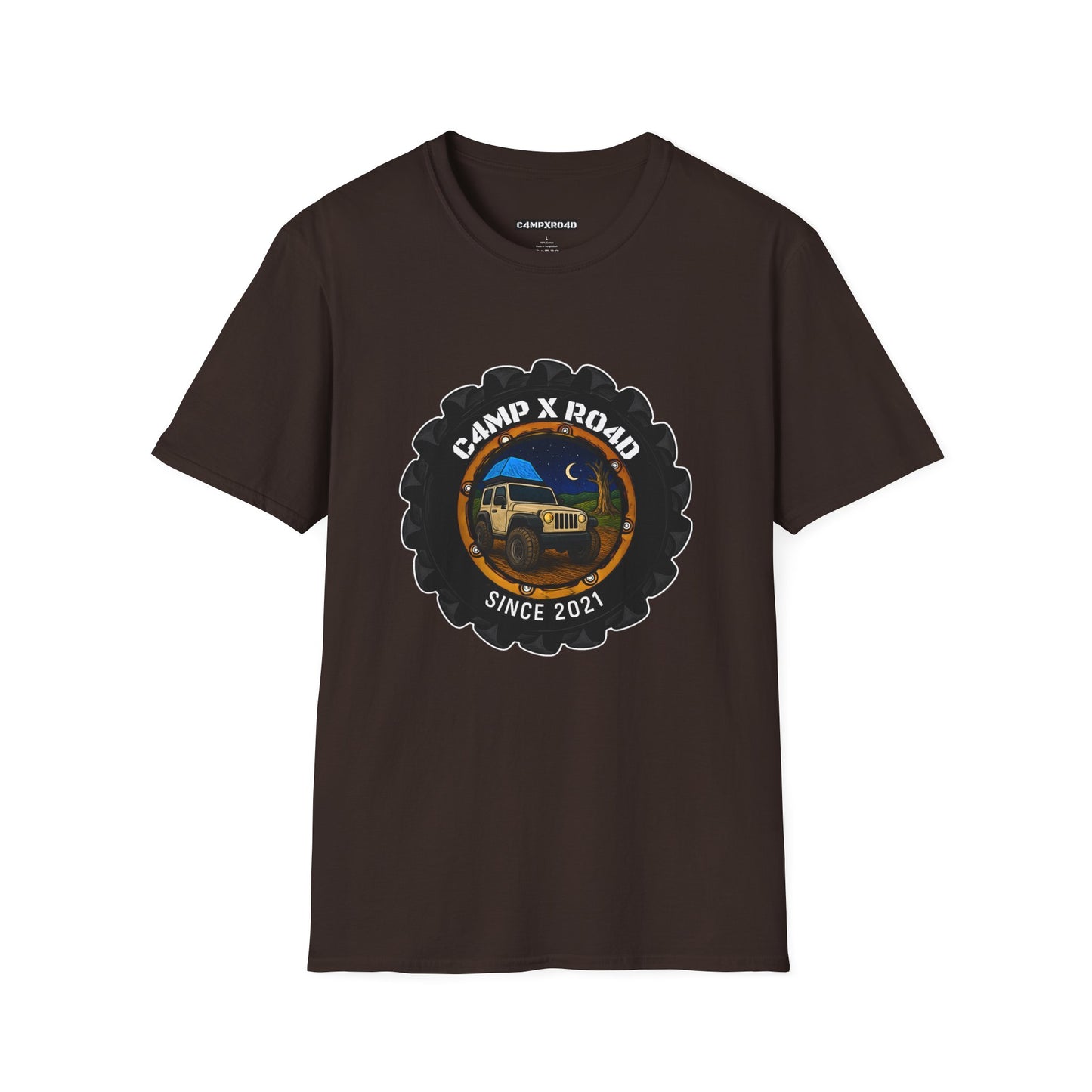 C4MPXRO4D Camper Badge Soft Tee | Graphic T-Shirt
