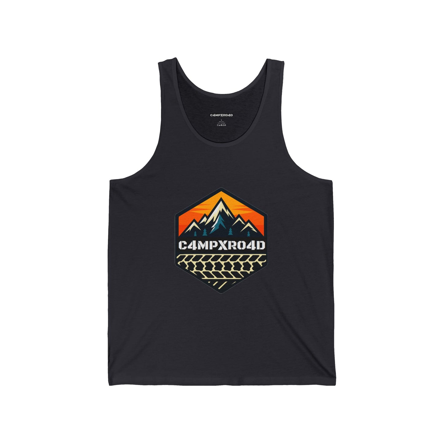 C4MPXRO4D Hexa Shield Camper Badge Tank Top | Gaming Techwear Hacker Style
