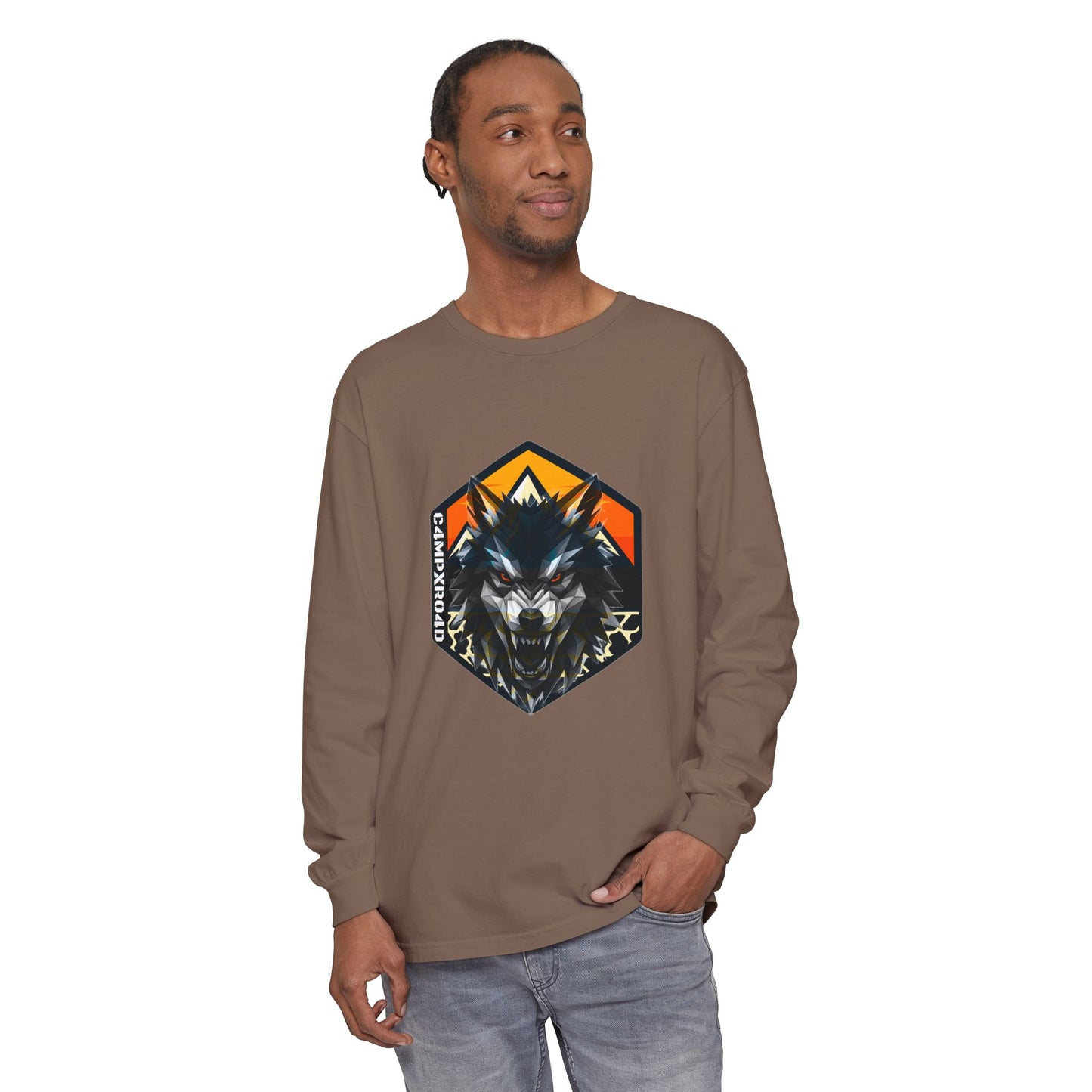C4MPXRO4D Wolf Shield Camper Badge T-Shirt | Long Sleeve