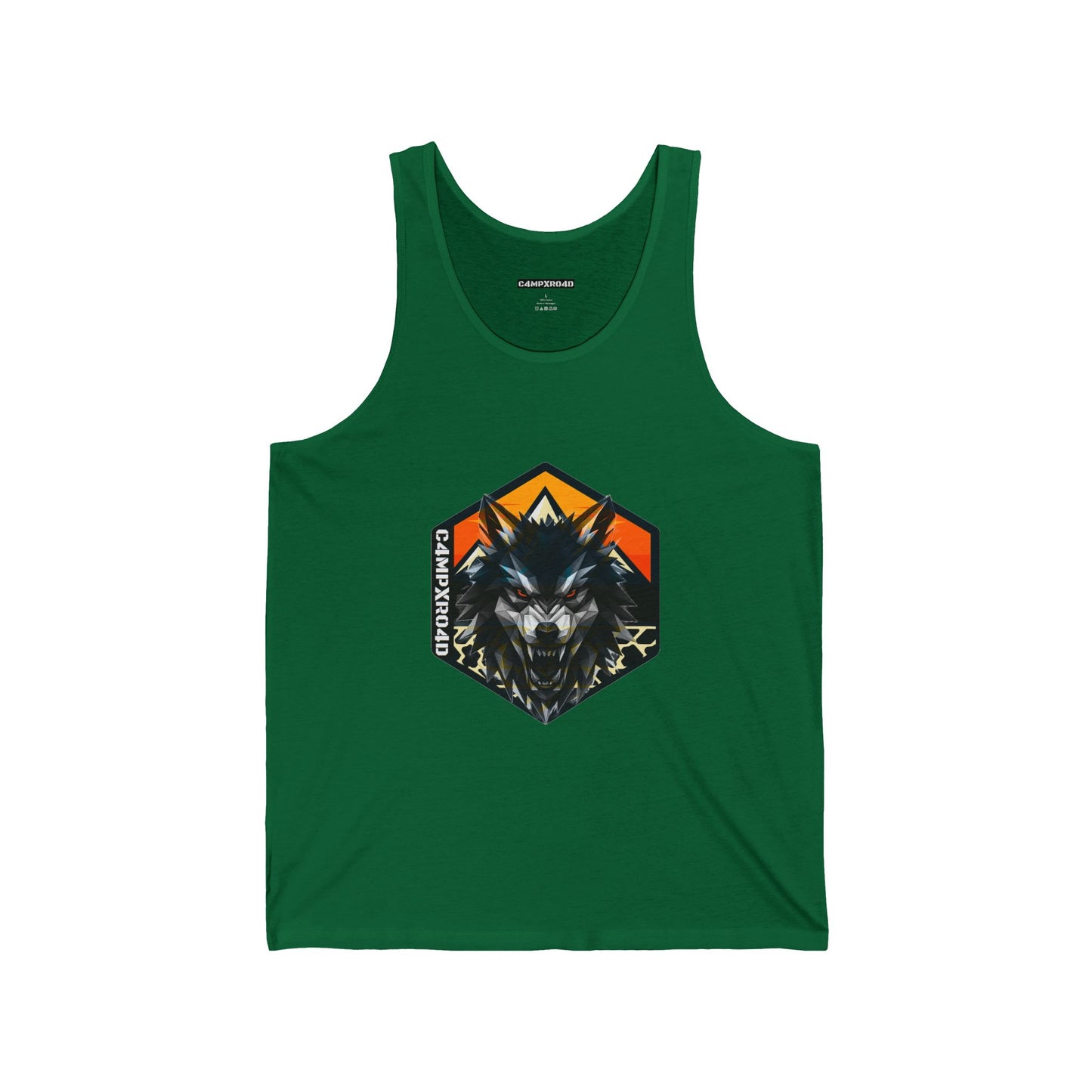C4MPXRO4D Wolf Shield Camper Badge Tank Top | Gaming Techwear Hacker Style