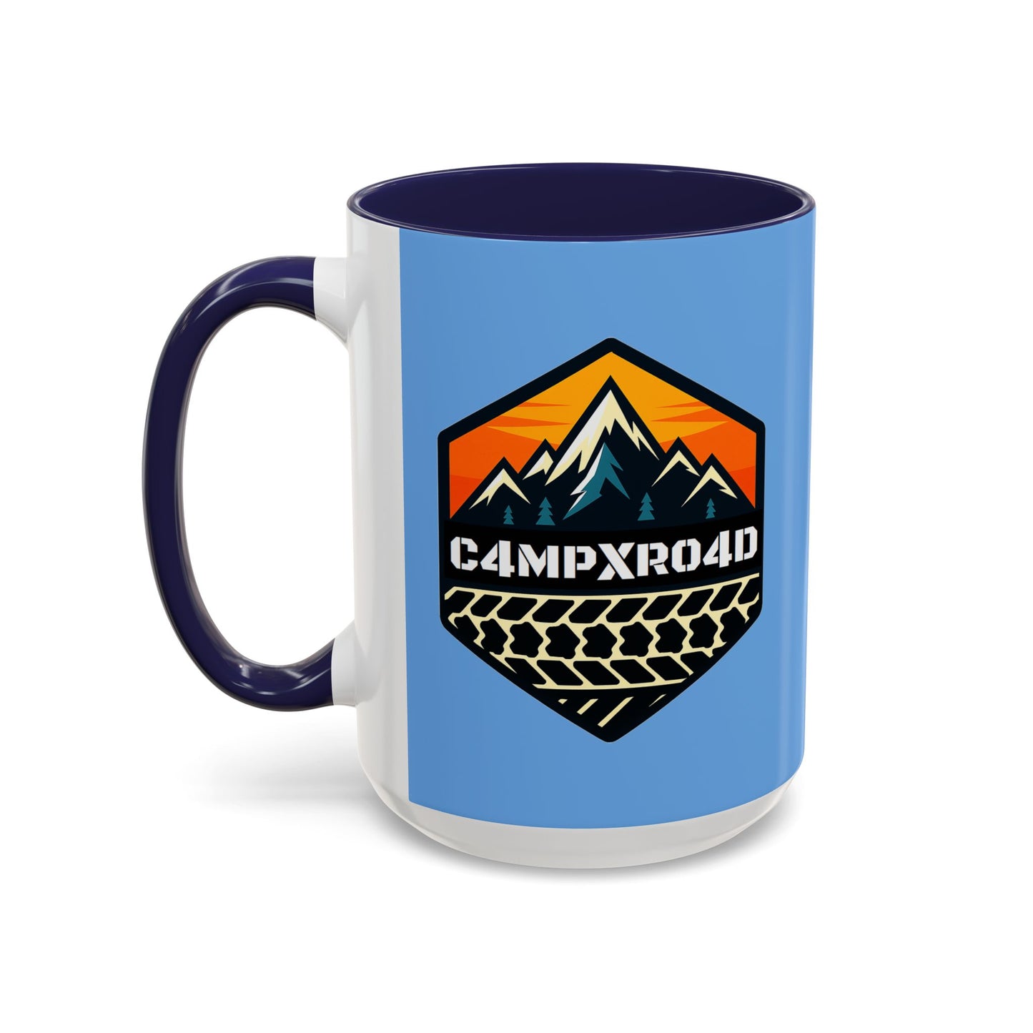 C4MPXRO4D Hexa Shield Camper Badge Mug | Accent Coffee Mug 11oz 15oz