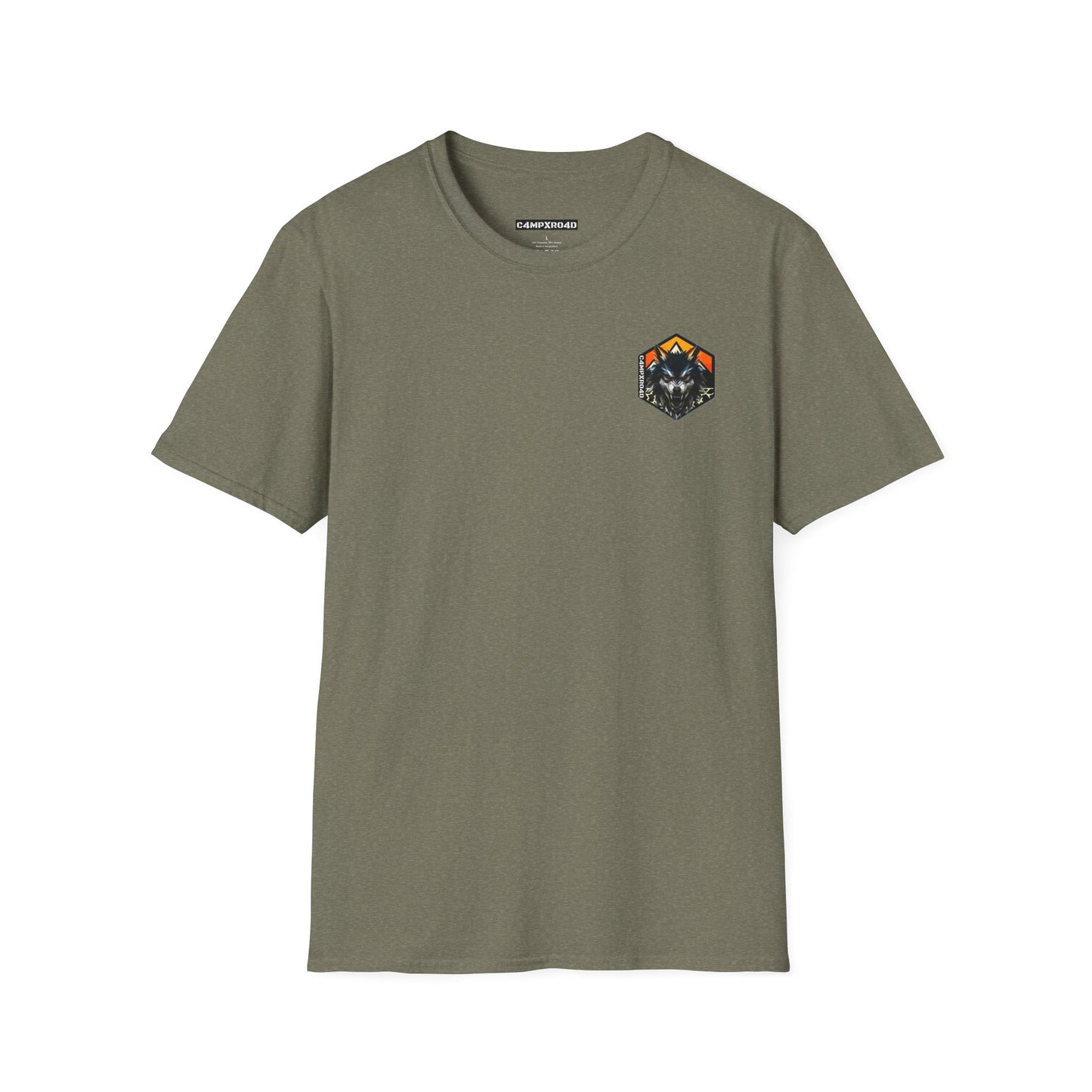 C4MPXRO4D Tiny Wolf Shield Camper Badge Soft Tee | Graphic T-Shirt