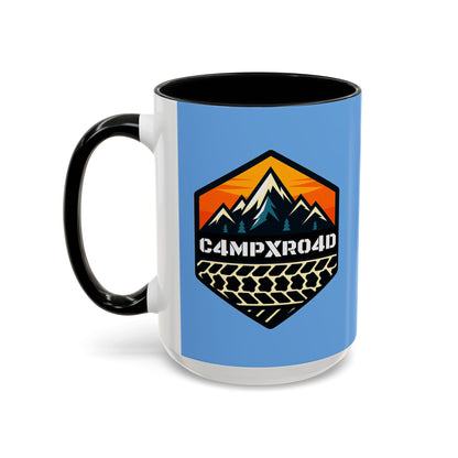 C4MPXRO4D Hexa Shield Camper Badge Mug | Accent Coffee Mug 11oz 15oz