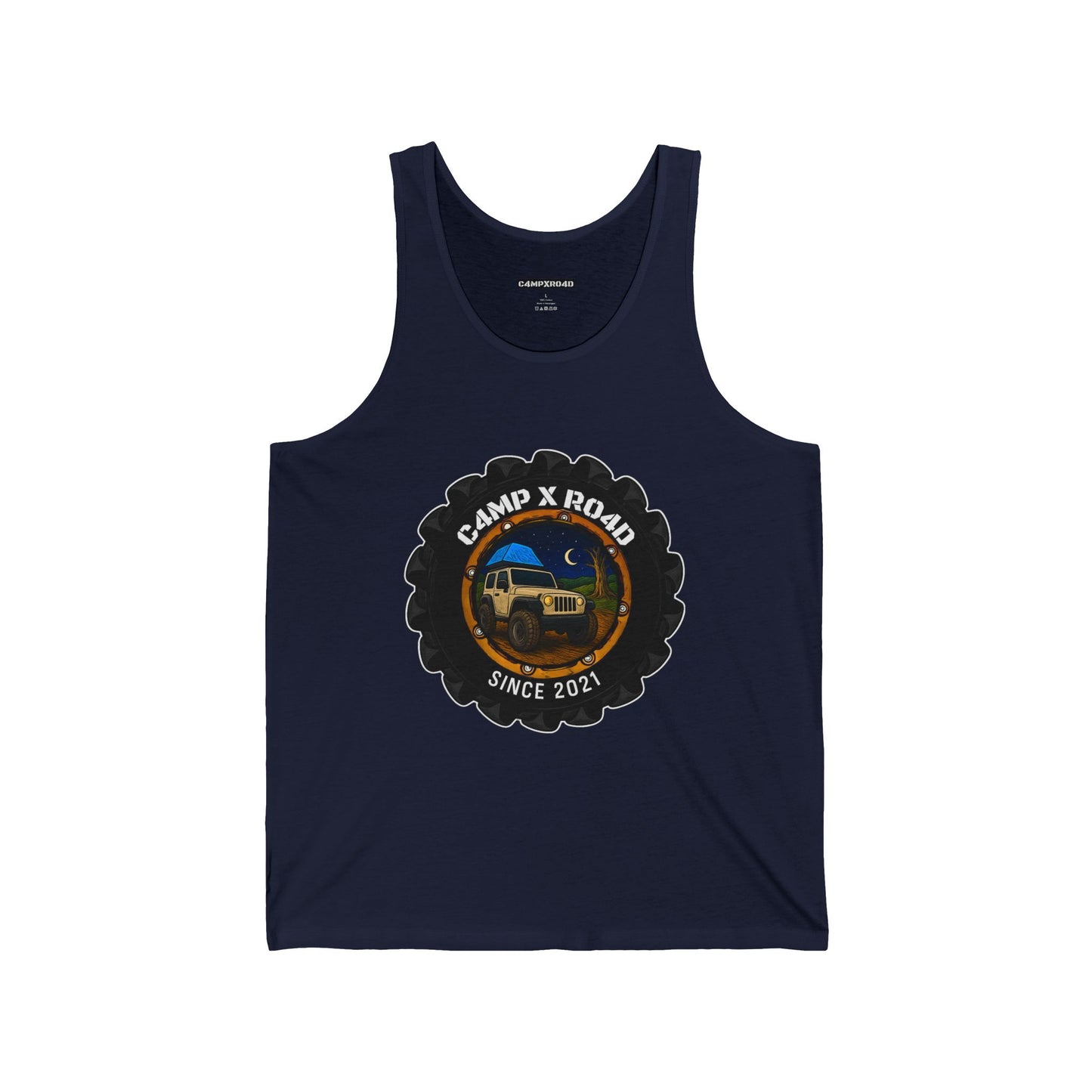 C4MPXRO4D Camper Badge Tank Top | Gaming Techwear Hacker Style
