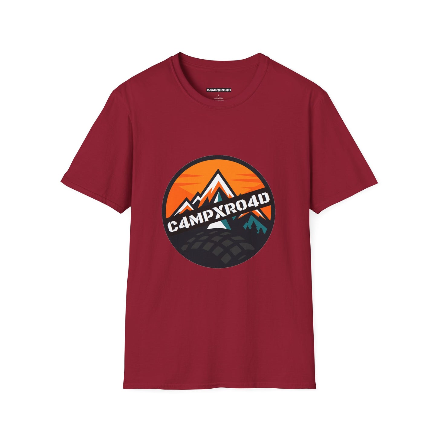 C4MPXRO4D Rounded Shield Camper Badge Soft Tee | Graphic T-Shirt