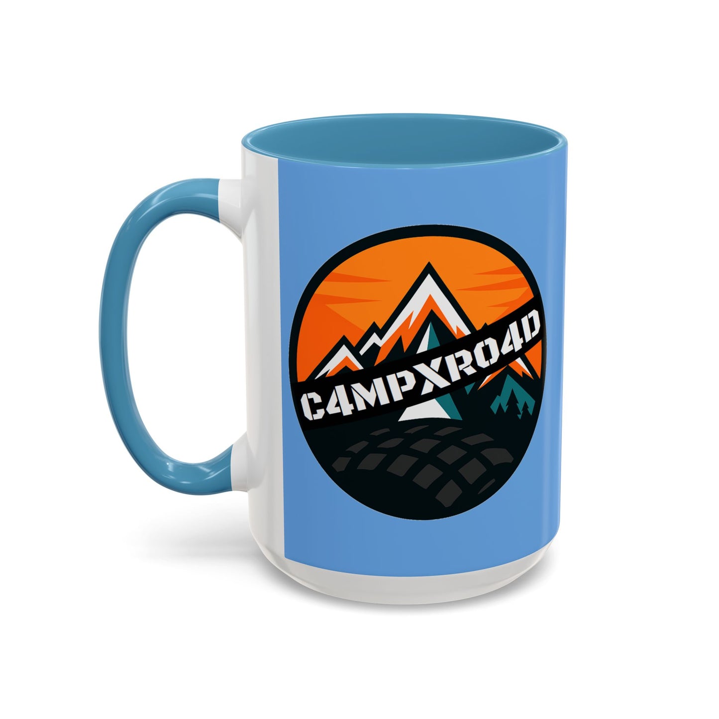 C4MPXRO4D Rounded Shield Camper Badge Mug | Accent Coffee Mug 11oz 15oz