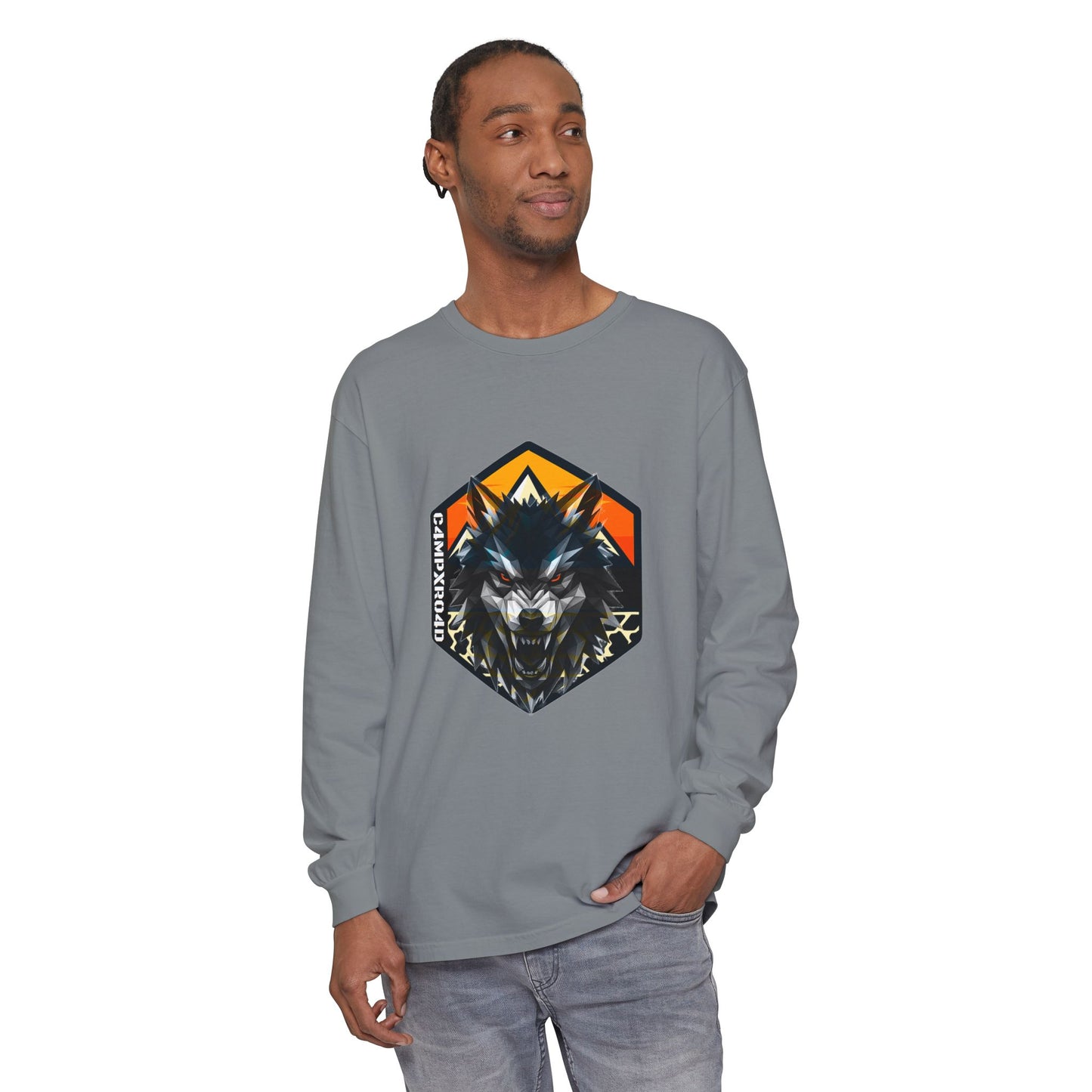C4MPXRO4D Wolf Shield Camper Badge T-Shirt | Long Sleeve