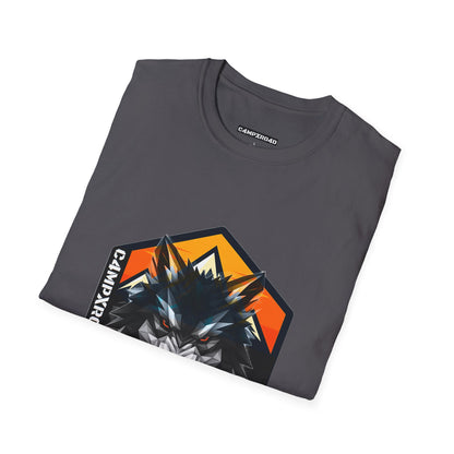C4MPXRO4D Wolf Shield Camper Badge Soft Tee | Graphic T-Shirt