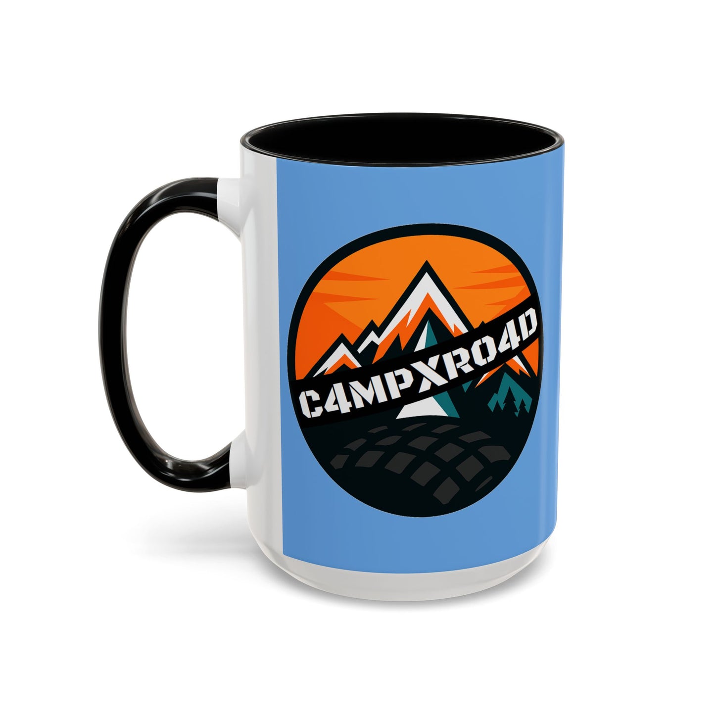 C4MPXRO4D Rounded Shield Camper Badge Mug | Accent Coffee Mug 11oz 15oz