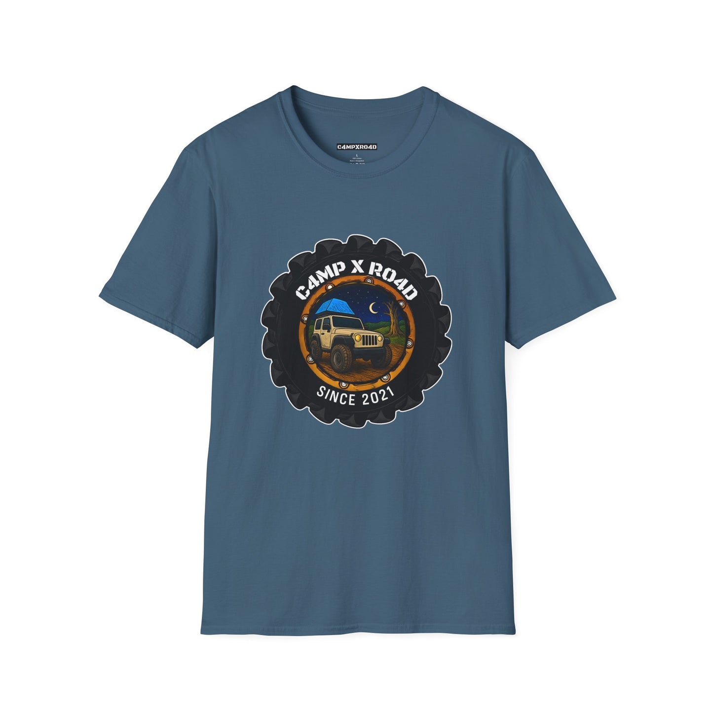 C4MPXRO4D Camper Badge Soft Tee | Graphic T-Shirt