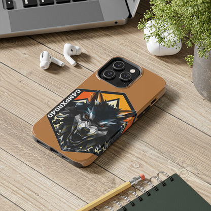 C4MPXRO4D Wolf Shield Camper Badge Phone Case | Tough Phone Case