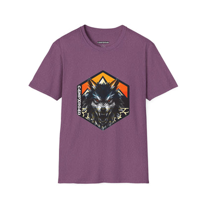 C4MPXRO4D Wolf Shield Camper Badge Soft Tee | Graphic T-Shirt
