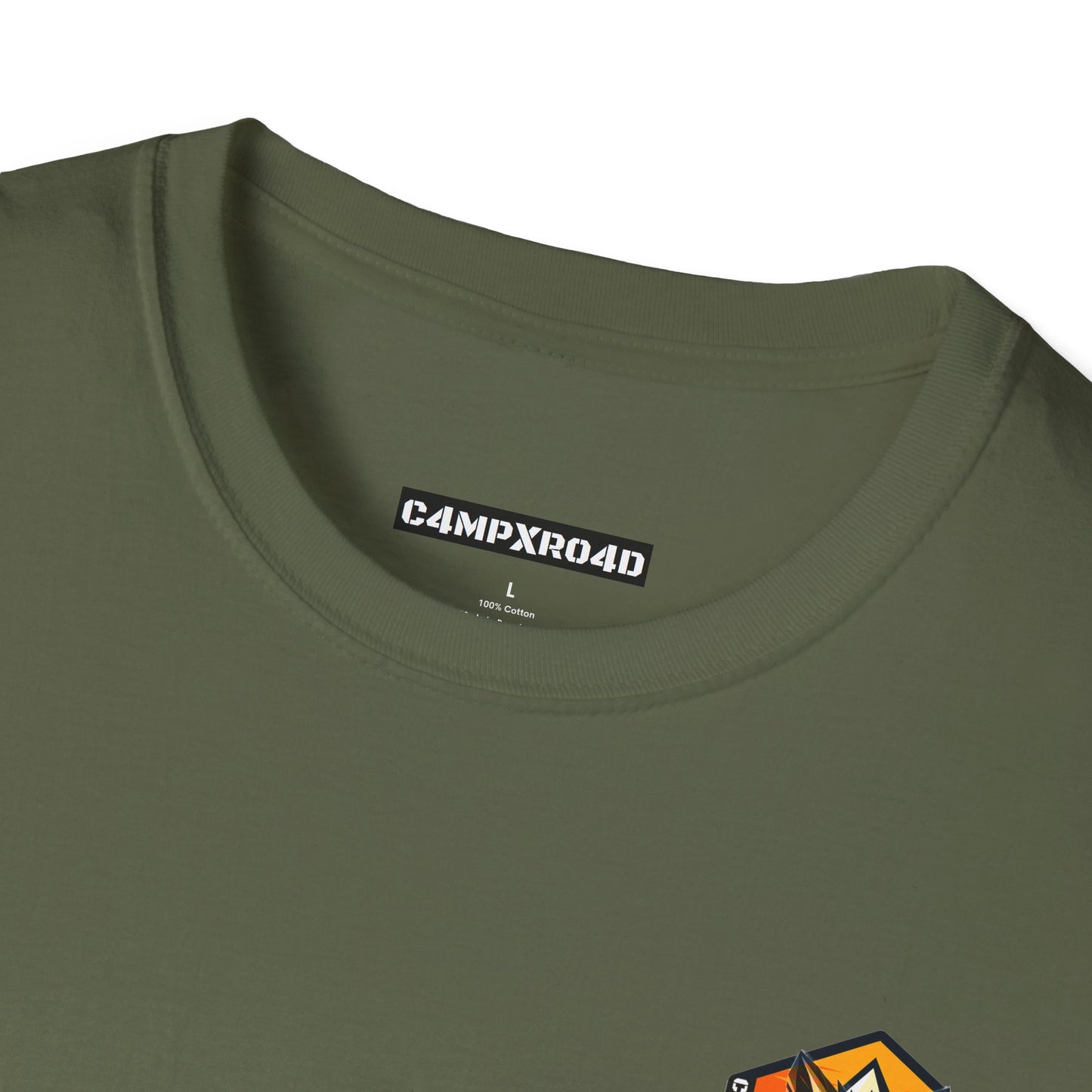 C4MPXRO4D Tiny Wolf Shield Camper Badge Soft Tee | Graphic T-Shirt