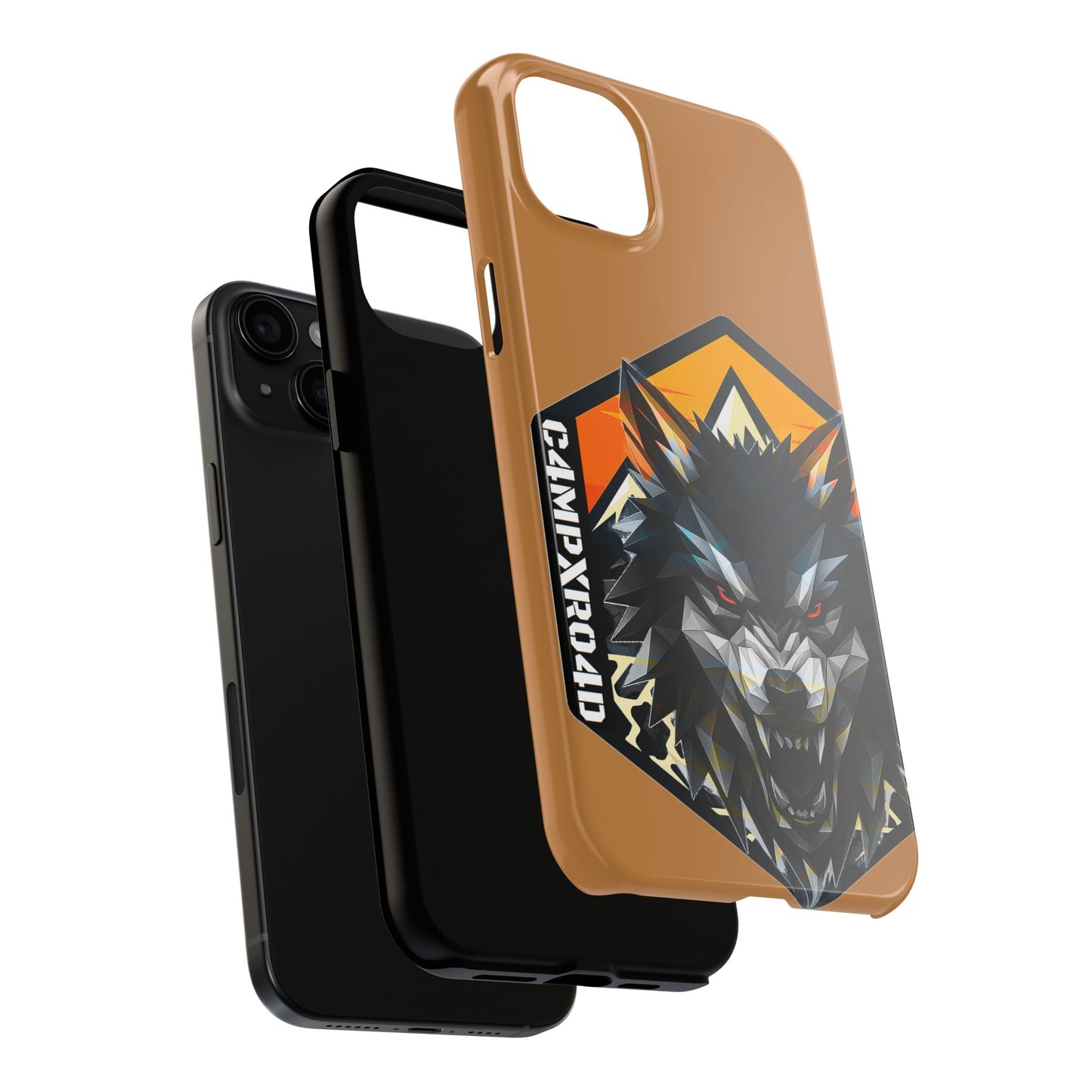 C4MPXRO4D Wolf Shield Camper Badge Phone Case | Tough Phone Case