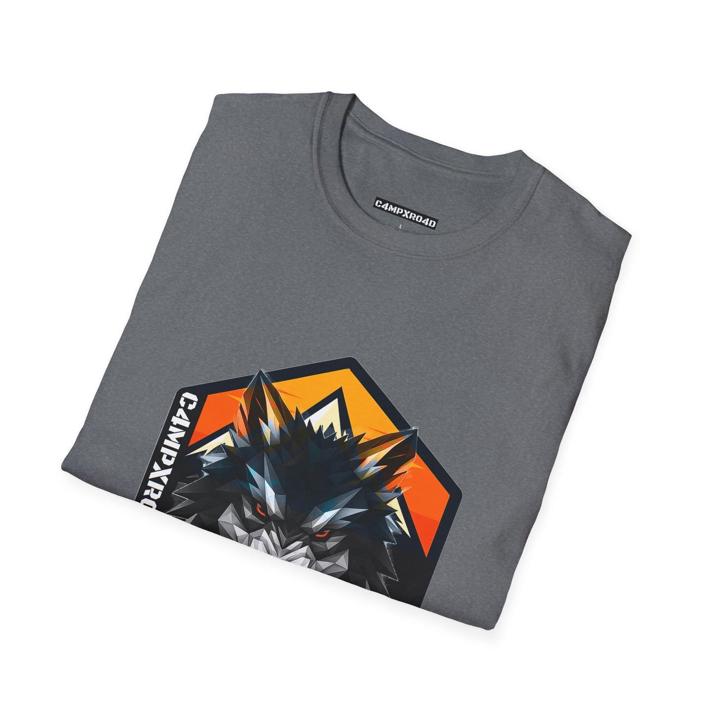C4MPXRO4D Wolf Shield Camper Badge Soft Tee | Graphic T-Shirt
