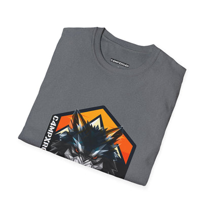 C4MPXRO4D Wolf Shield Camper Badge Soft Tee | Graphic T-Shirt