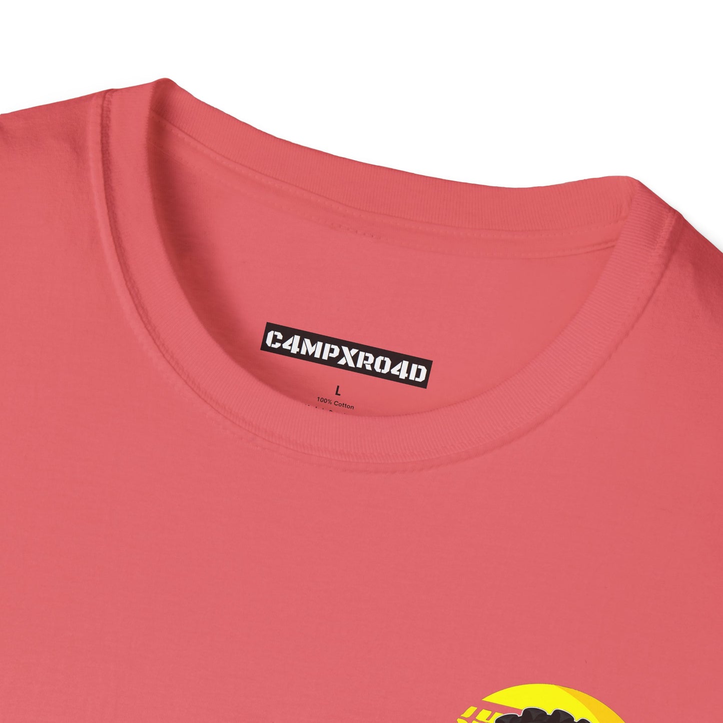 C4MPXRO4D Tiny Summer Camper Badge Soft Tee | Graphic T-Shirt