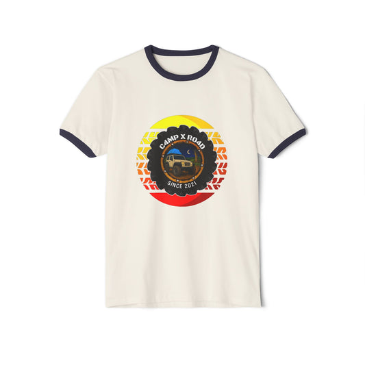 C4MPXRO4D Summer Camper Badge T-Shirt | ringer style