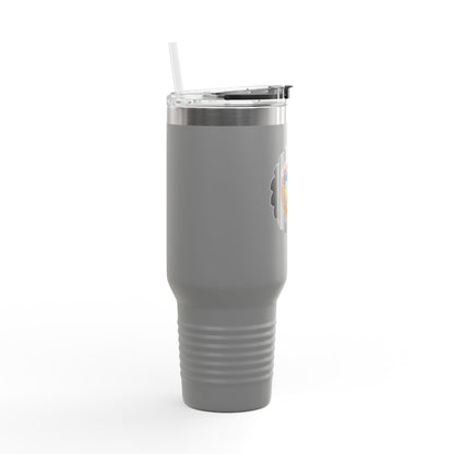 C4MPXRO4D Camper Badge 40oz Travel Mug | Insulated Tumbler with Straw