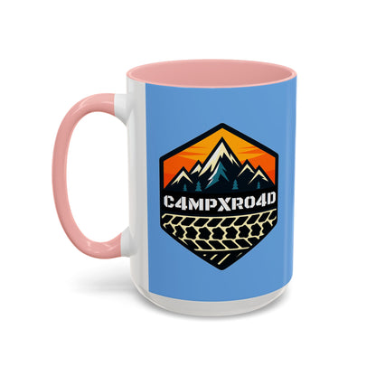 C4MPXRO4D Hexa Shield Camper Badge Mug | Accent Coffee Mug 11oz 15oz