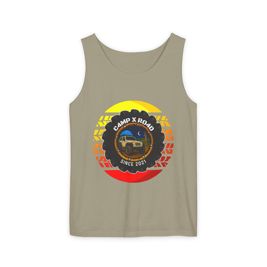 C4MPXRO4D Summer Camper Badge Tank Top | Graphic camping text tee