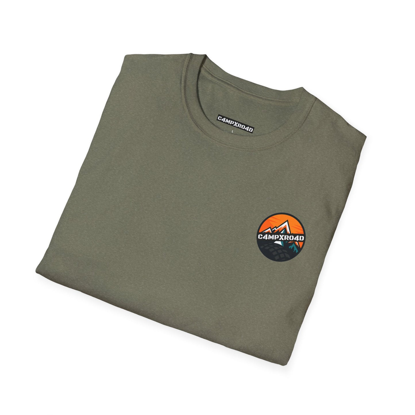 C4MPXRO4D Tiny Rounded Shield Camper Badge Soft Tee | Graphic T-Shirt
