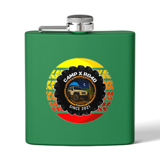 C4MPXRO4D Summer Camper Badge Flask
