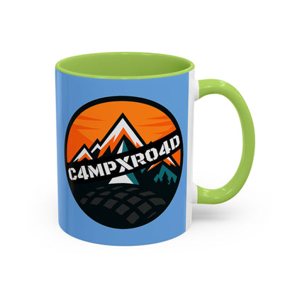 C4MPXRO4D Rounded Shield Camper Badge Mug | Accent Coffee Mug 11oz 15oz