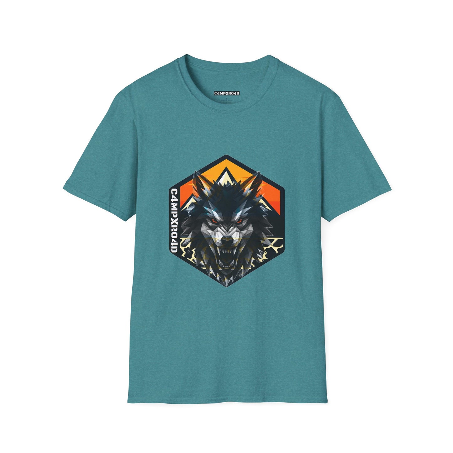 C4MPXRO4D Wolf Shield Camper Badge Soft Tee | Graphic T-Shirt
